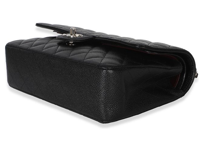 Timeless Borsa Chanel in caviar nero trapuntato medio classico con doppio flap - vista 6