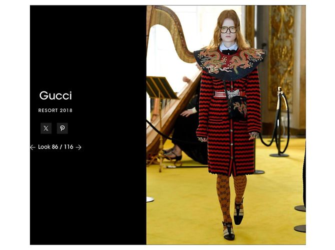 Gucci Resort 2018 Butterfly Web Gürtel Weiß Rot - Ansicht 9