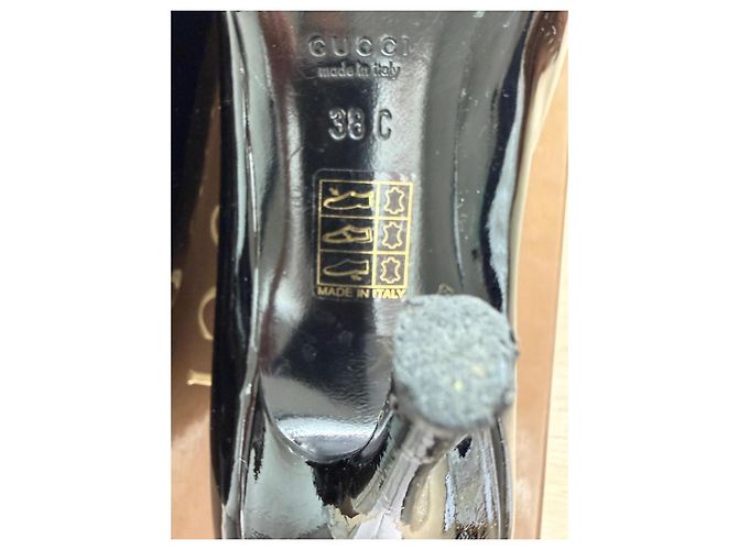 Décolleté Classiche Gucci Pelle Verniciata Nera Nero - vista 8