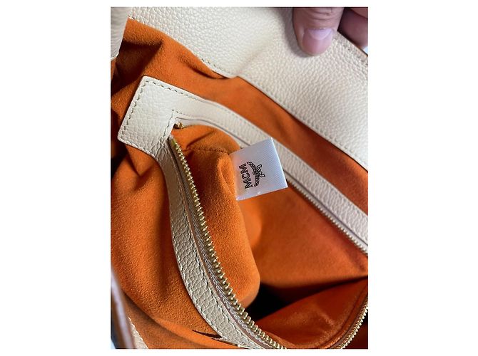 Borsa a tracolla MCM Patricia Hobo in pelle - Beige - vista 14