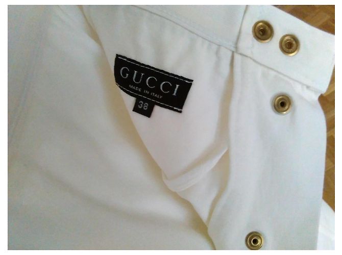 Falda corta de algodón blanca Gucci Blanco - vista 7