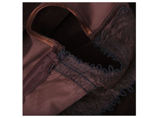 Top in velluto e tulle floreale Blumarine Marrone - vista 5