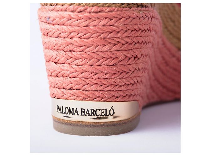 Autre Marque Sandali con zeppa in espadrille in suede rosa Paloma Barceló - vista 7