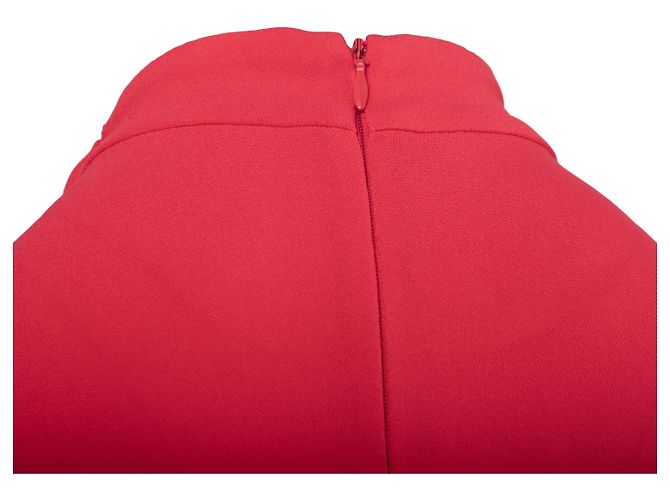 Autre Marque Maxikleid in Korallenrot mit verzierten Schultern von Alessandra Rich - Ansicht 4