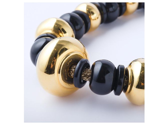 Collana dichiarativa in perle nere e oro giallo 18k Missoni D'oro - vista 2