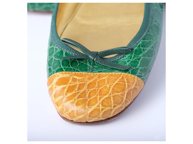 Bailarinas de cocodrilo exótico Prada Verde - vista 3