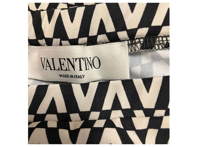 Valentino Garavani Leggings Valentino Negro / Blanco con Estampado de Logo Completo - vista 4