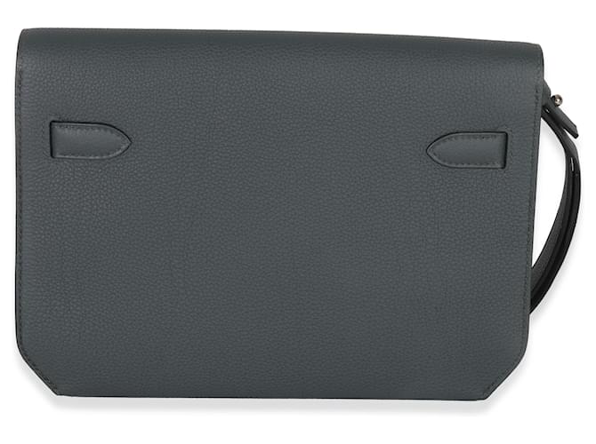 Hermès Bleu Orage Togo Kelly Depeches 25 PHW Marrone - vista 2
