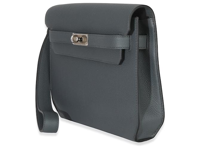 Hermès Bleu Orage Togo Kelly Depeches 25 PHW Marrone - vista 3