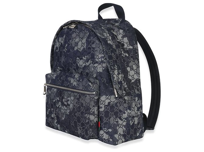 Gucci Navy Jacquard Denim GG Monogram Rucksack Blau - Ansicht 3