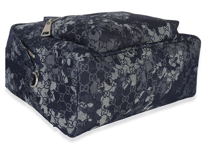 Gucci Navy Jacquard Denim GG Monogram Rucksack Blau - Ansicht 4