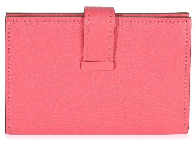 Cartera Tarjetero Hermès Rose Lipstick Chevre Mysore Bearn GHW Rosa - vista 2
