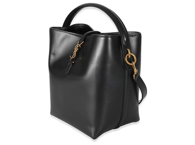 Borsa a secchiello Le 37 in pelle di vitello nera lucida Saint Laurent Nero - vista 3