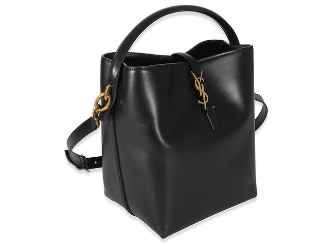 Borsa a secchiello Le 37 in pelle di vitello nera lucida Saint Laurent Nero - vista 4