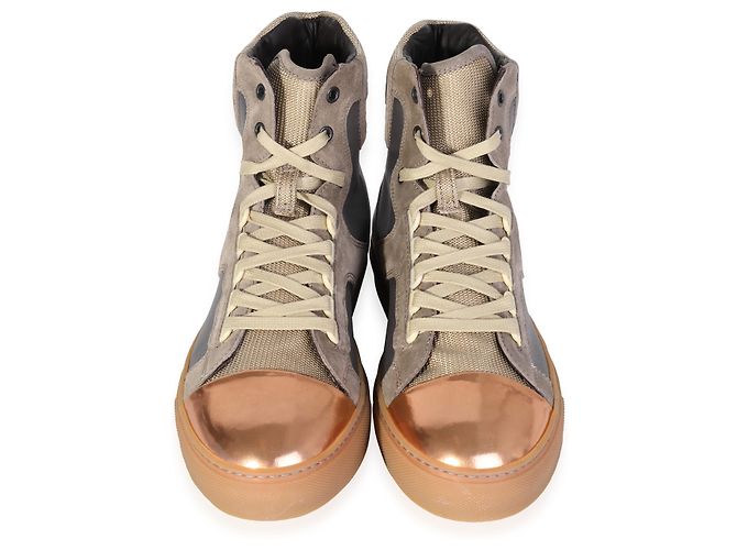 Lanvin - Sneakers alte 'Taupe Satin' (40 EUR) - vista 4