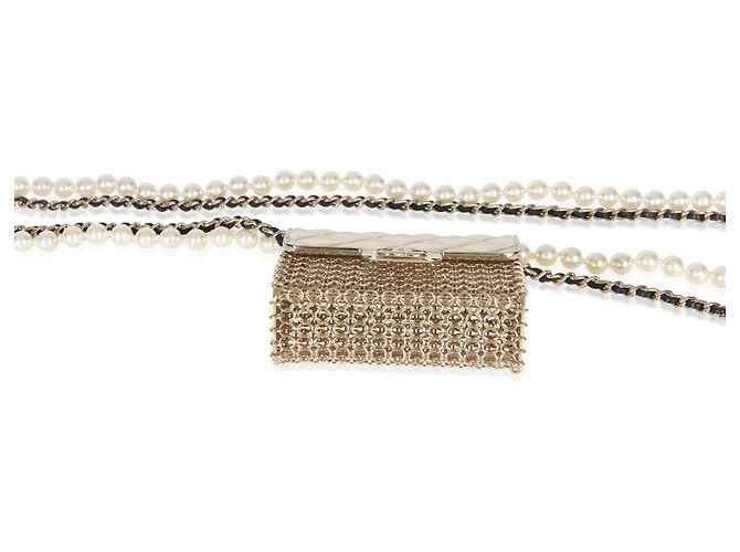 Timeless Collana a forma di borsa a flap Chanel placcata oro 2022 - vista 2