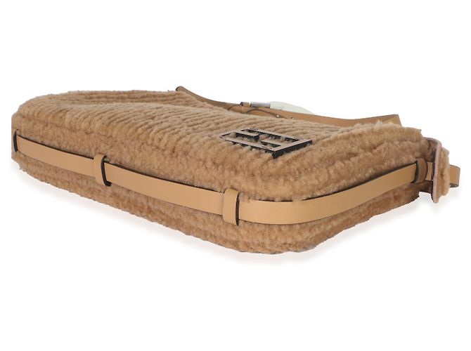 Borsa a spalla Simply Fendi media in vitello shearling Miele Scuro Marrone - vista 6