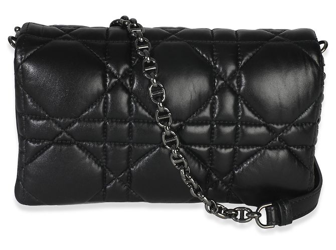 Borsa Mini Caro Macrocannage Nera in Pelle di Vitello Puff Christian Dior Nero - vista 2