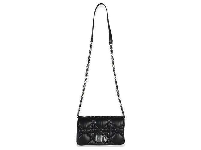 Borsa Mini Caro Macrocannage Nera in Pelle di Vitello Puff Christian Dior Nero - vista 5