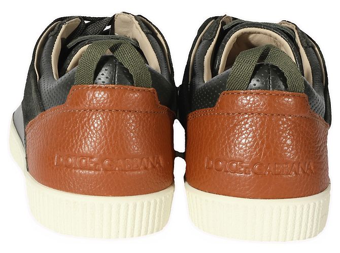 Dolce & Gabbana Sneaker basse in pelle D&G 'Verde Tan' - vista 2