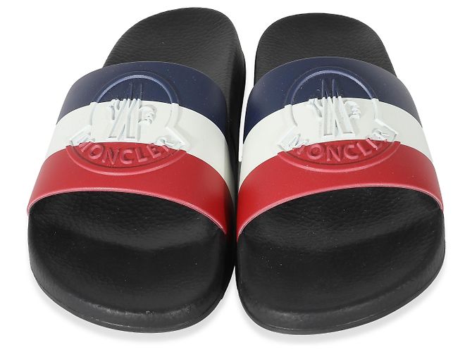 Moncler Tricolor Rubber Basile Logo Slides - view 4