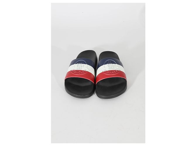 Moncler Tricolor Rubber Basile Logo Slides - view 5