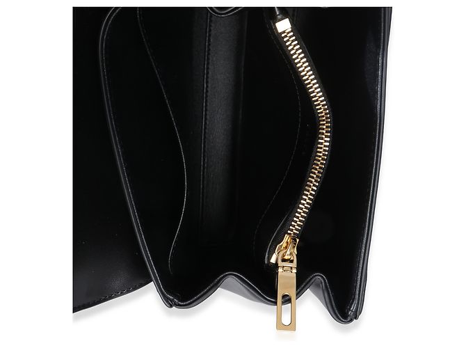 Céline Celine Mini 16 Top Handle Bag in pelle di vitello satinata nera Nero - vista 5