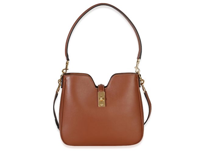 Céline Bolsa de ombro macia Camille 16 em couro de bezerro liso tan da Celine Marrom - vista 8