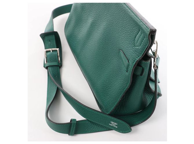 Jypsiere Borsa a tracolla Hermès Jypsière 28 in Taurillon Clémence verde Q 2013 - vista 7