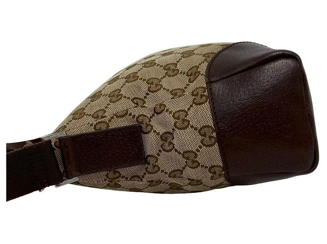 Borsa a Spalla in Tela GG e Pelle Gucci Marrone - vista 5