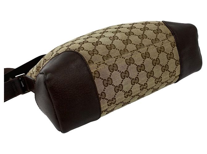 Borsa a Spalla in Tela GG e Pelle Gucci Marrone - vista 7