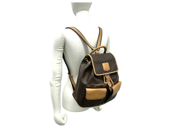 Céline CELINE Vintage Macadam Blazon Triomphe Leder Rucksack Braun - Ansicht 2
