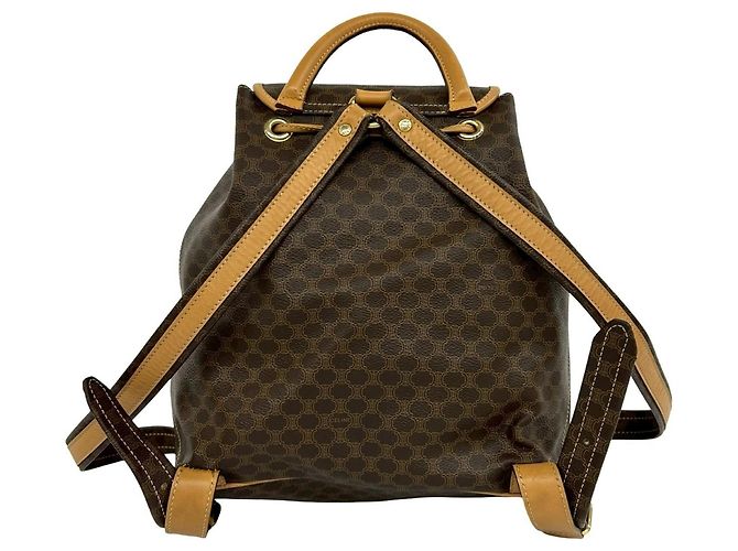 Céline CELINE Vintage Macadam Blazon Triomphe Leder Rucksack Braun - Ansicht 3
