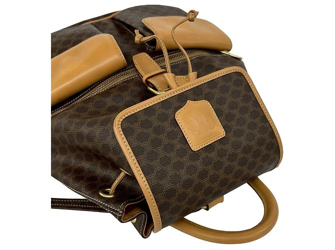 Céline CELINE Vintage Macadam Blazon Triomphe Leder Rucksack Braun - Ansicht 4