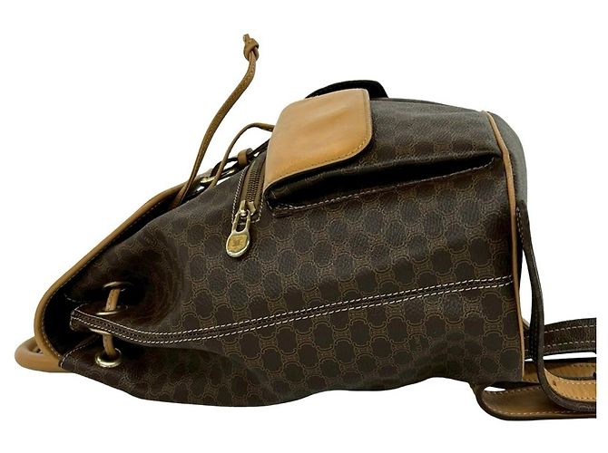 Céline CELINE Vintage Macadam Blazon Triomphe Leder Rucksack Braun - Ansicht 5