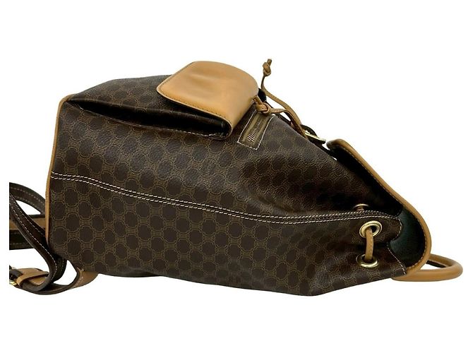 Céline CELINE Vintage Macadam Blazon Triomphe Leder Rucksack Braun - Ansicht 6