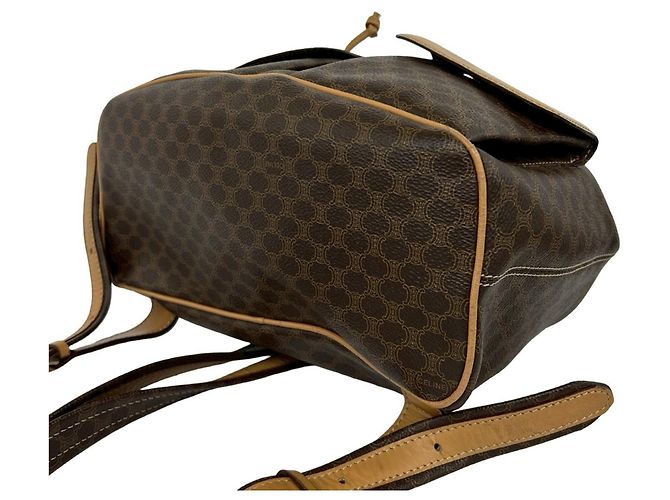 Céline CELINE Vintage Macadam Blazon Triomphe Leder Rucksack Braun - Ansicht 8