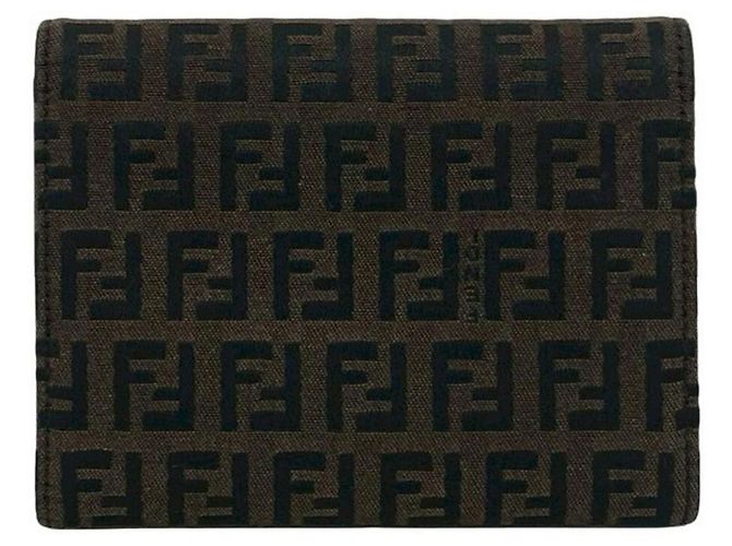 Fendi Zucchino Trifold Geldbörse Braun Schwarz - Ansicht 2