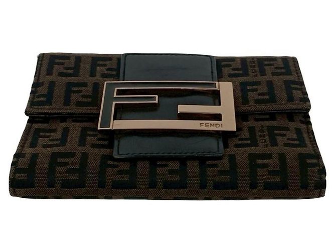 Fendi Zucchino Trifold Geldbörse Braun Schwarz - Ansicht 6