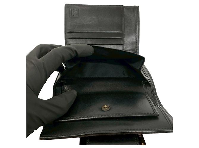 Fendi Zucchino Trifold Geldbörse Braun Schwarz - Ansicht 9