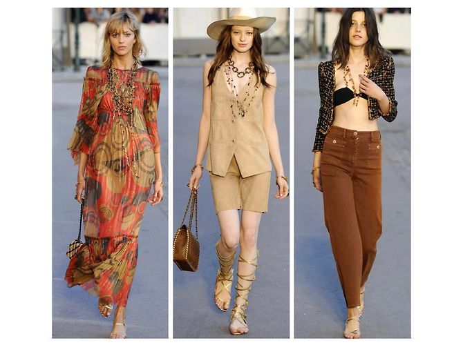 Chanel 11C Runway Lange Halskette Bernstein und Gold Beige Golden Orange - Ansicht 10
