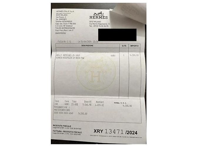 Hermès Kelly Dépêches 25 Nero Pelle Togo - vista 17
