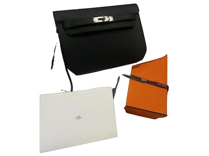 Hermès Kelly Dépêches 25 Nero Pelle Togo - vista 2