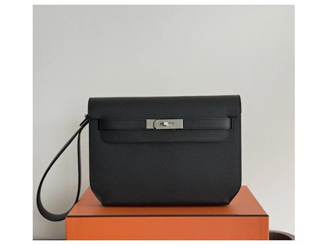 Hermès Kelly Dépêches 25 Nero Pelle Togo - vista 3