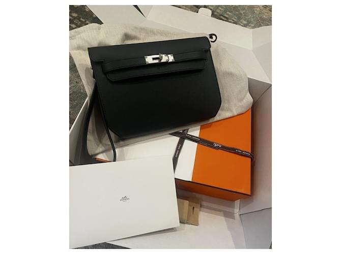 Hermès Kelly Dépêches 25 Nero Pelle Togo - vista 4