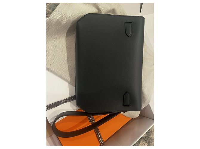 Hermès Kelly Dépêches 25 Nero Pelle Togo - vista 5