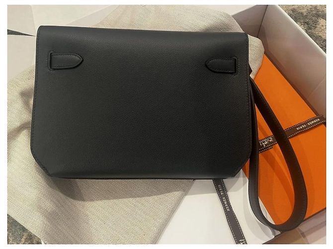 Hermès Kelly Dépêches 25 Nero Pelle Togo - vista 6