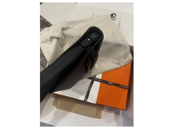 Hermès Kelly Dépêches 25 Nero Pelle Togo - vista 7