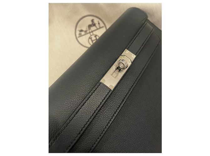 Hermès Kelly Dépêches 25 Nero Pelle Togo - vista 8