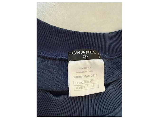 Chanel Sweatshirt aus Baumwolle Weiß Blau - Ansicht 2